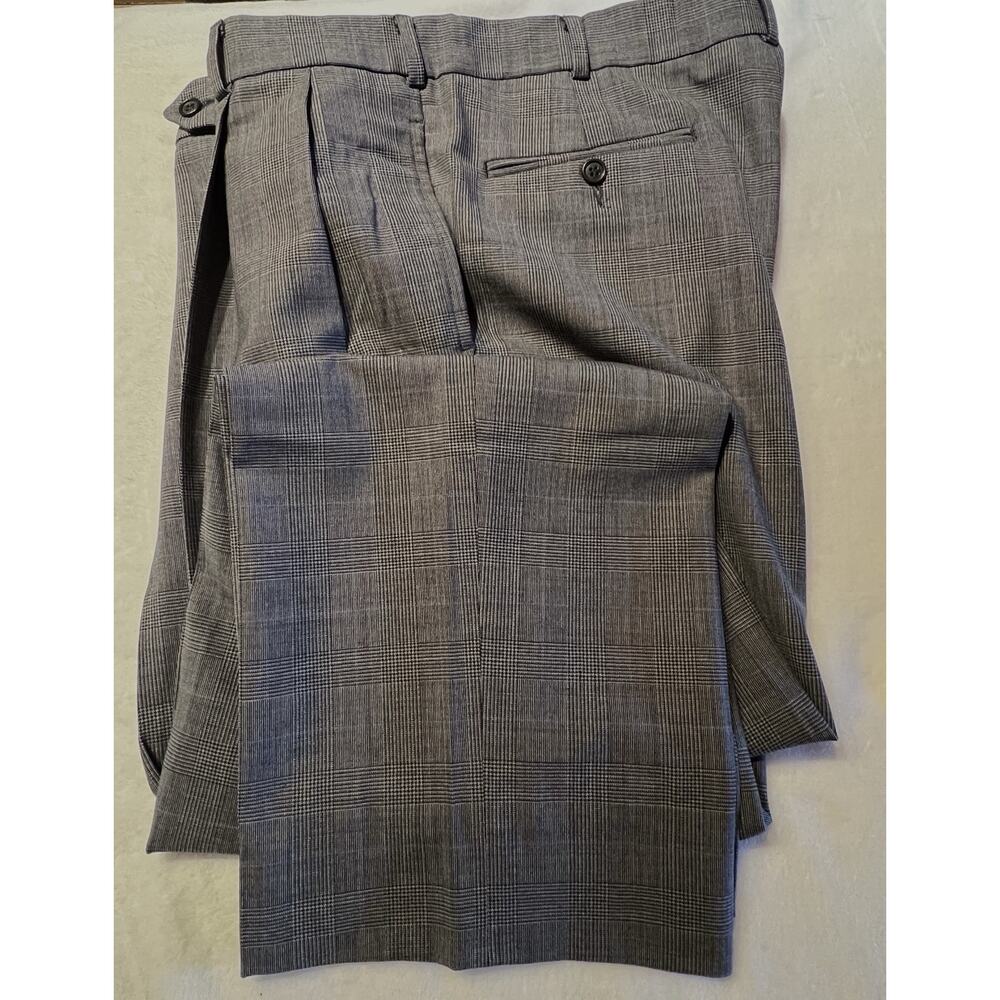 Brooks Brothers Brooksease 43R 38x28 Gray Blue Glen Plaid Suit Short Arms - Picture 8 of 16